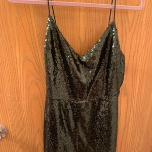 Green sequin romper
